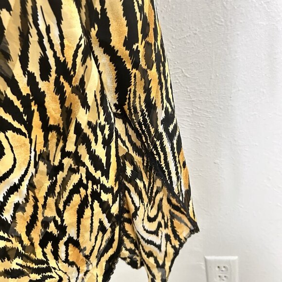 VTG Lucie Ann Satin Slip Nightgown Animal Print Black Lace Low Back USA Made Am - Picture 7 of 14